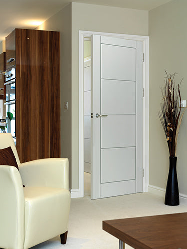 Image for JB Kind White Primed Moulded Panel Quattro Internal Fire Door