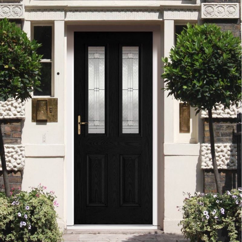 LPD GRP Malton Black 2L Glazed Exterior Door - 2032 x 813 (32")