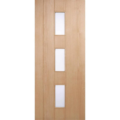 LPD Copenhagen Oak Frosted Double Glazed Exterior Door 80in x 32in x 44mm (2032 x 813mm)