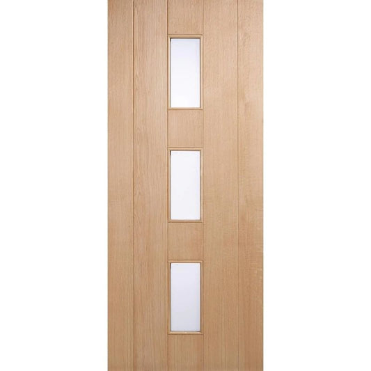 LPD Copenhagen Oak Frosted Double Glazed Exterior Door 80in x 32in x 44mm (2032 x 813mm)