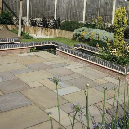 Traditional Raj Green Sandstone Paving Pack (19.50m2 - 66 Slabs / Mixed Pack)