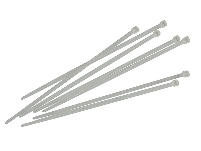 Faithfull Cable Ties White 3.6 x 200mm (Pack 100)