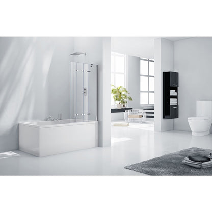 Aqua Aquaglass 6mm Frameless Bath Screen with 4 Folding Panels 1500mm x 965mm (Left-Handed)