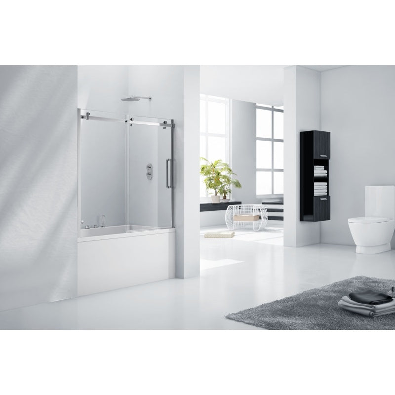 Aqua Aquaglass 8mm Frameless 2-Panel Sliding Bath Screen 1500mm x 1700mm