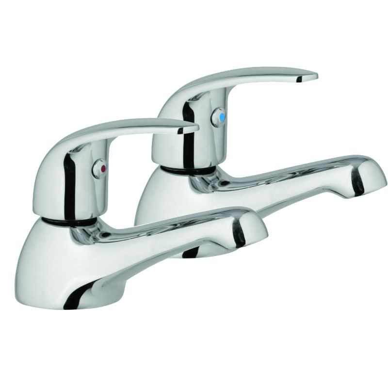 Aqua Compact Bath Taps - Chrome