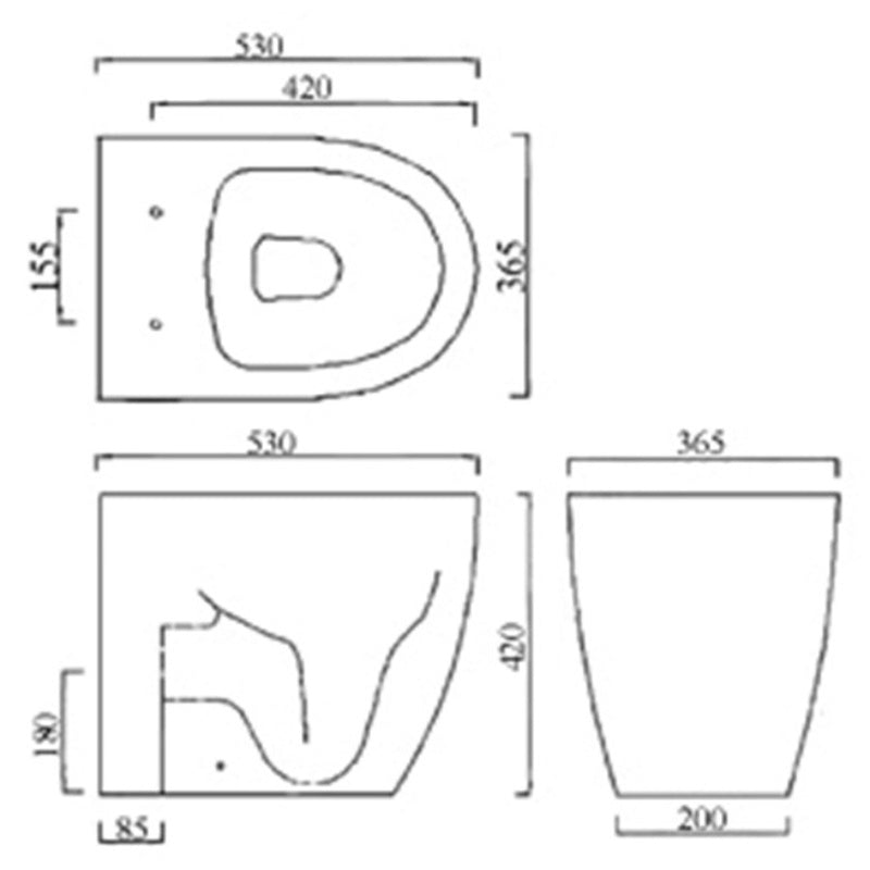 Aqua Emme Back to Wall Toilet (suitable for concealed cisterns)