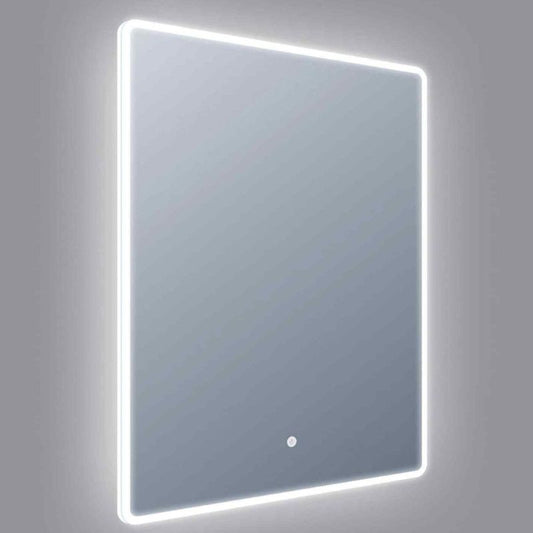 Aqua Sleek Rectangular LED Mirror with Demister Pad & On/Off Touch Sensor - 600mm x 800mm