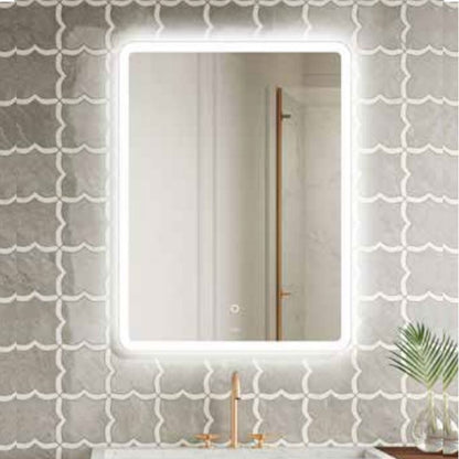 Aqua Sleek Rectangular LED Mirror with Demister Pad & On/Off Touch Sensor - 600mm x 800mm