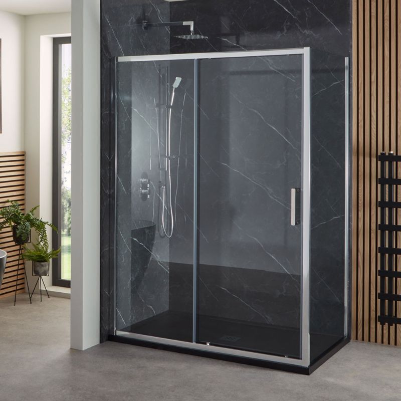 Aquaglass Purity Sliding Shower Door w/ Chrome Handle - All Sizes
