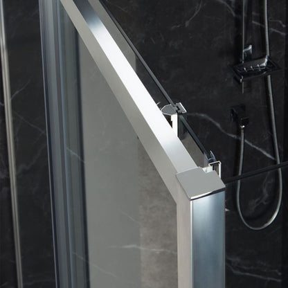 Aquaglass Purity Sliding Shower Door w/ Chrome Handle - All Sizes