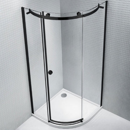 Aquaglass Sphere Black Framed Quadrant Shower Enclosure w/ 1 Door - 900mm x 900mm x 2075mm  