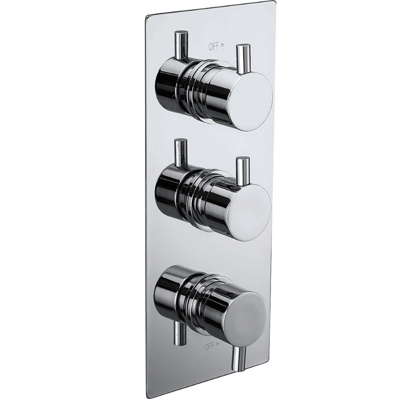 Aqua Pure Triple Concealed 2-Way Thermostatic Shower Valve - Chrome