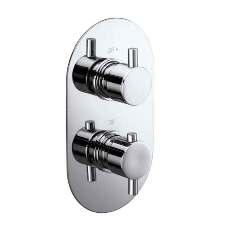 Aqua Evoke Concealed 2-Way Thermostatic Shower Valve - Chrome