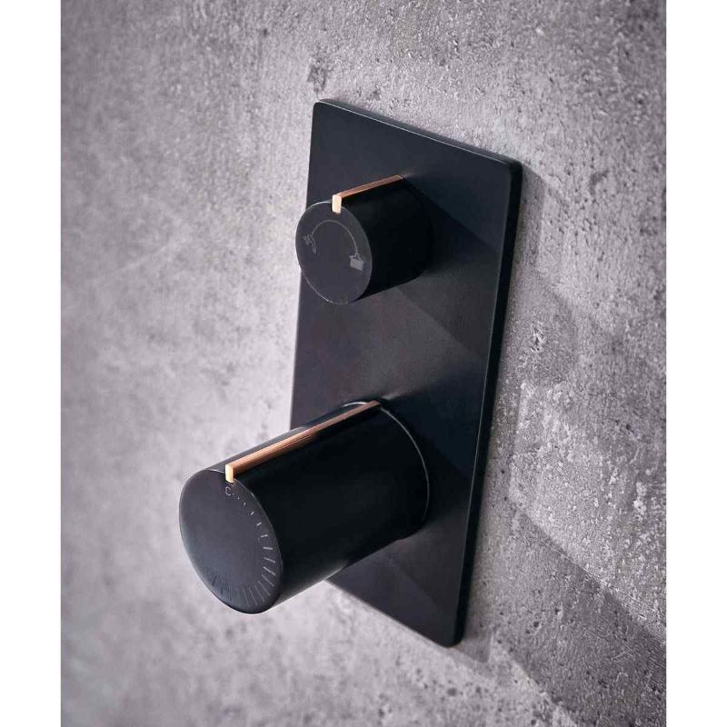 Aqua Velar Concealed 2-Way Shower Valve - Matt Black 