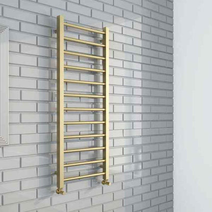 Aqua Mineral Square Bar Towel Rail Brushed Brass - All Sizes