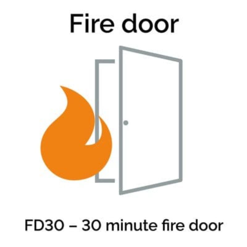 JB Kind Charnwood Oak Pre-Finished Internal Fire Door FD30 - 1981mm x 762mm 