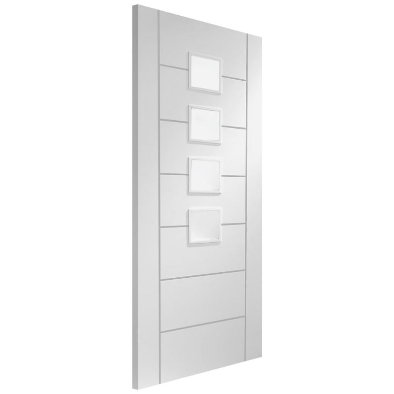 Image for XL Joinery Palermo Internal White Primed Door with Obscure Glass 2040 x 826 x 40mm