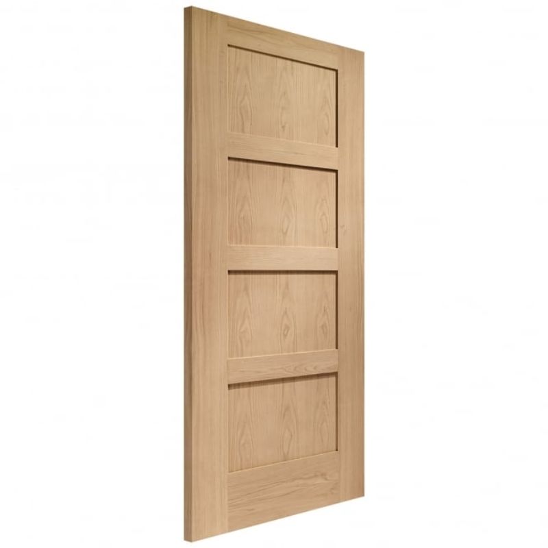 Image for XL Joinery Shaker 4 Panel Pre-Finished Internal Oak Door 1981 x 711 x 35mm (28")