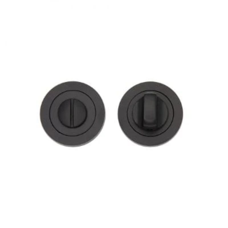 Deanta Thumbturn Set Matt Black - 51mmØ - Round Rose