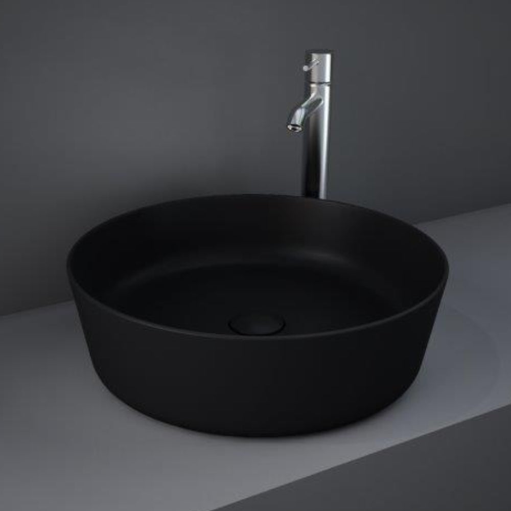 RAK Ceramics Feeling 430mm Countertop Basin Matt Black Round