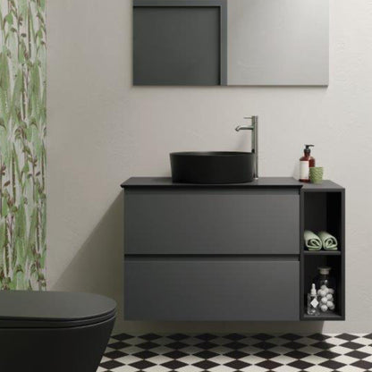 RAK Ceramics Feeling 430mm Countertop Basin Matt Black Round