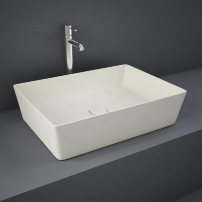 RAK Ceramics Feeling 430mm Countertop Basin Matt Greige Rectangle