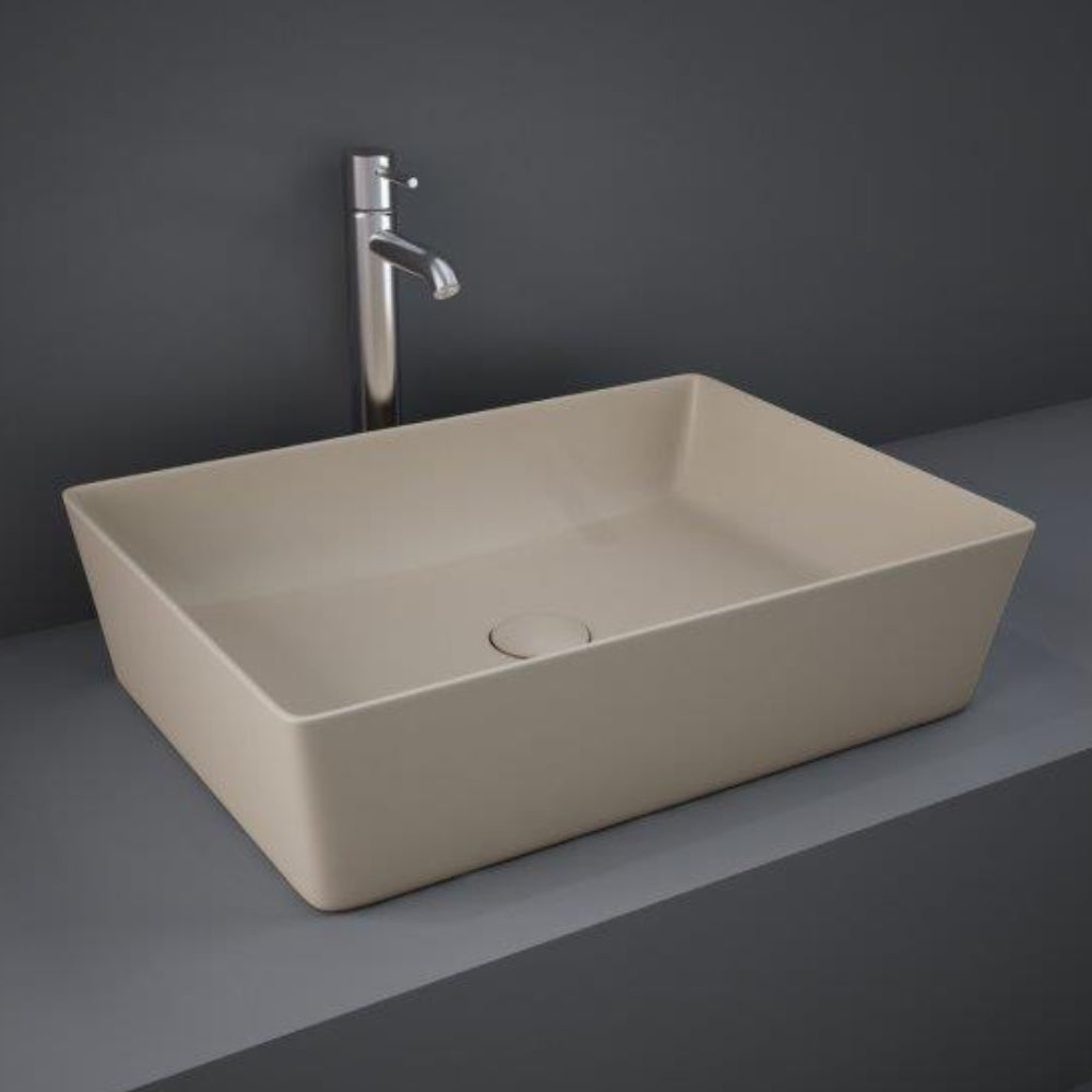 RAK Ceramics Feeling 430mm Countertop Basin Matt Cappuccino Rectangle