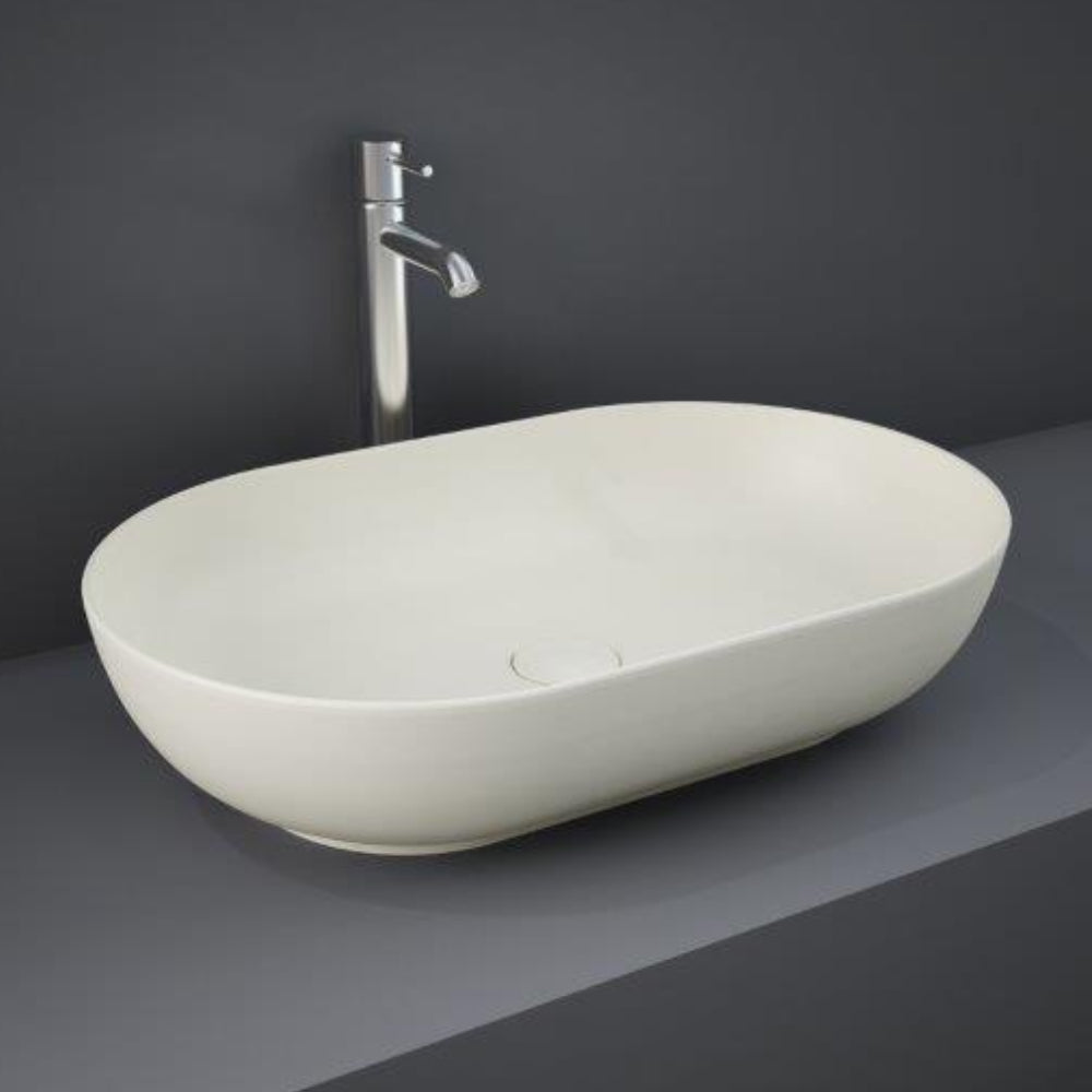 RAK Ceramics Feeling 430mm Countertop Basin Matt Greige Oval