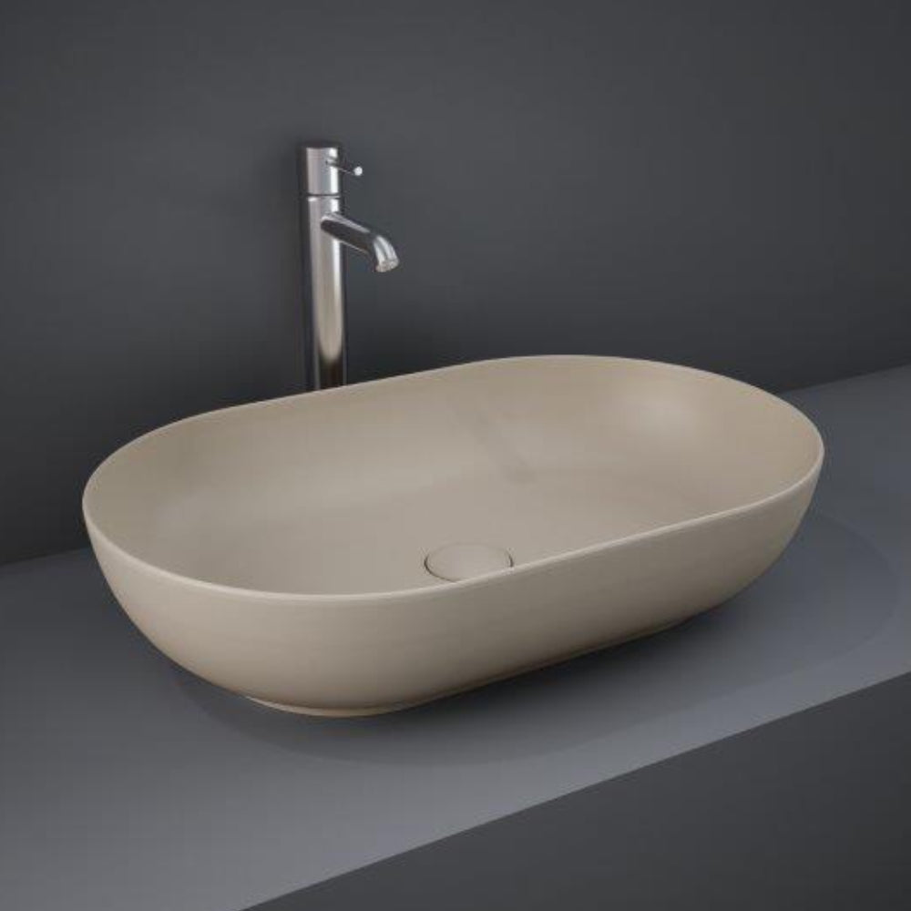 RAK Ceramics Feeling 430mm Countertop Basin Matt Cappuccino Oval