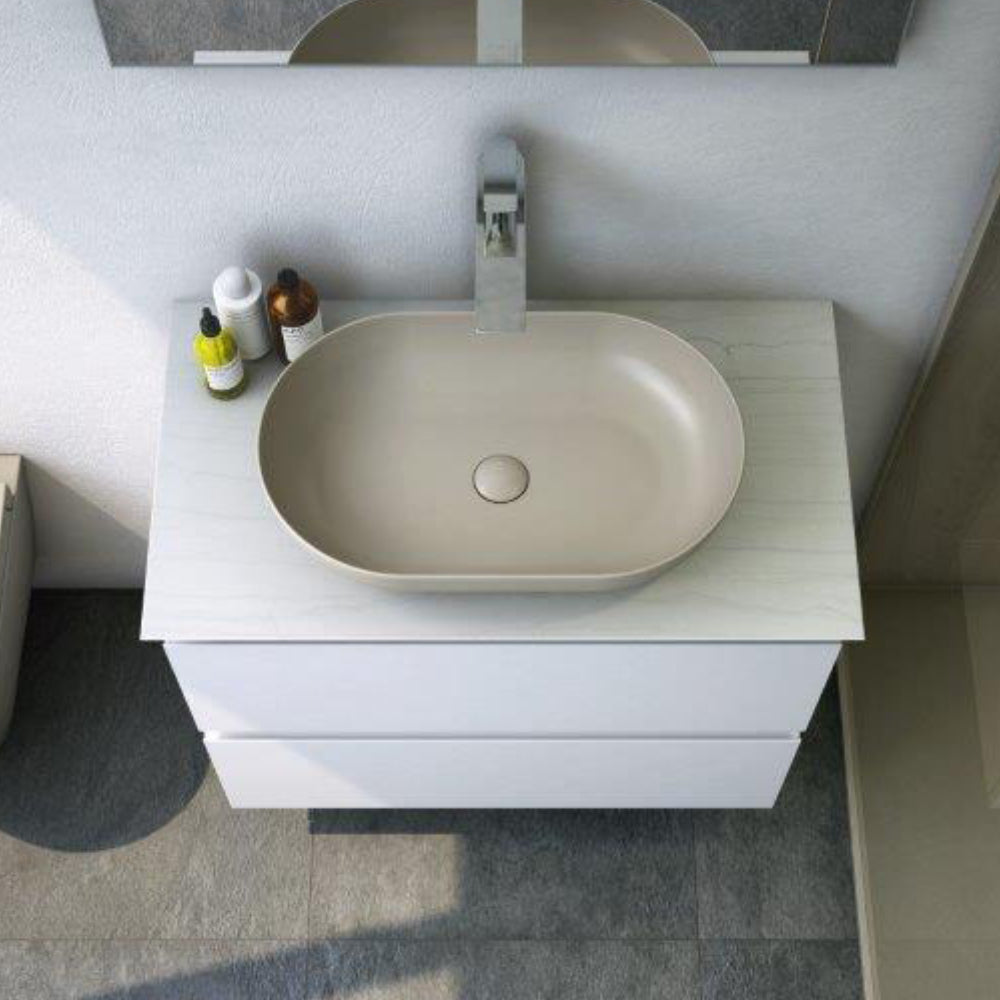 RAK Ceramics Feeling 430mm Countertop Basin Matt Cappuccino Oval