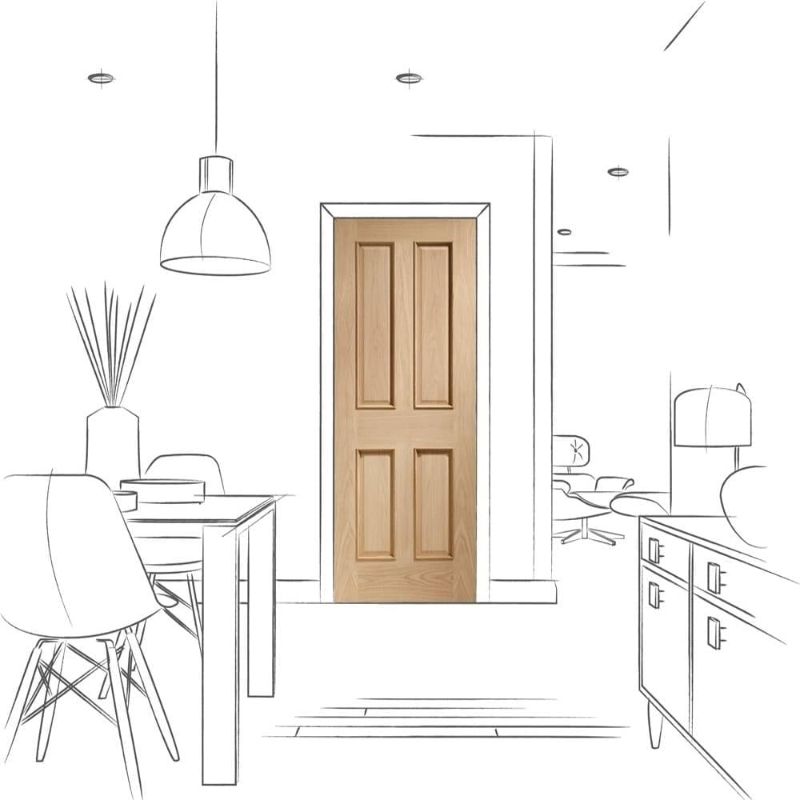 Image for XL Joinery Victorian 4 Panel With Raised Mouldings Internal Oak Door 1981 x 762 x 35mm (30")