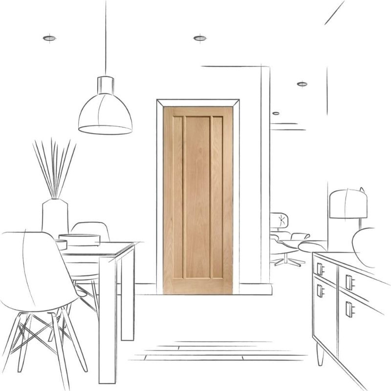 Image for XL Joinery Worcester 3 Panel Internal Oak Door 1981 x 762 x 35mm (30")