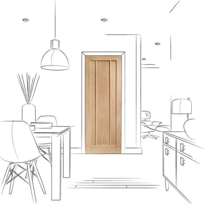 Image for XL Joinery Worcester 3 Panel Internal Oak Door 1981 x 762 x 35mm (30")