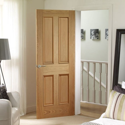 Image for XL Joinery Victorian 4 Panel Pre-Finished Internal Oak Fire Door 1981 x 838 x 44mm (33")