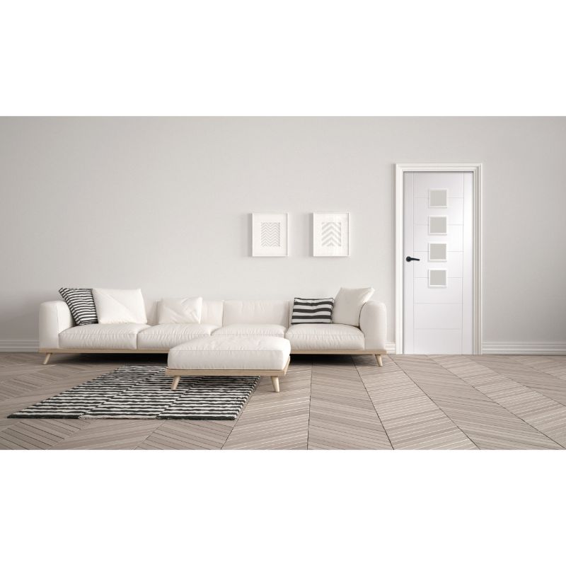 Image for XL Joinery Palermo Internal White Primed Door with Obscure Glass 1981 x 686 x 35mm (27")