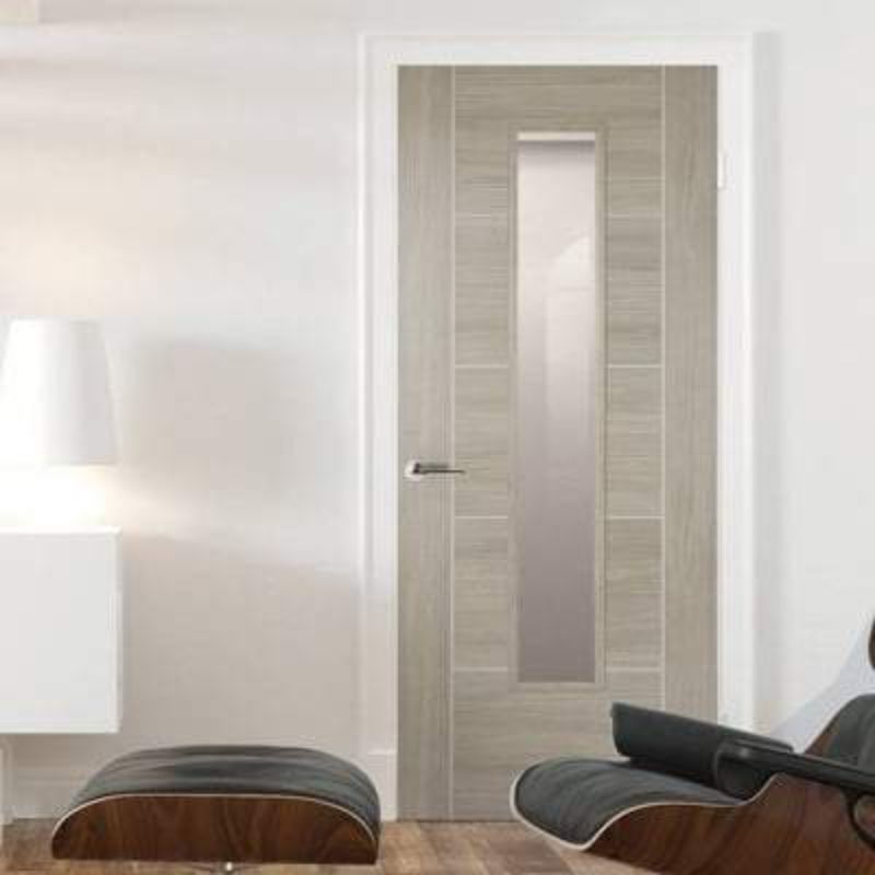 LPD Vancouver Light Grey Laminated Internal Glazed Door
