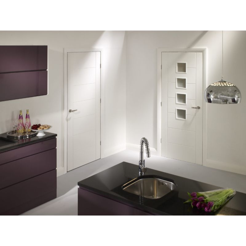 Image for XL Joinery Palermo Internal White Primed Door with Obscure Glass 2040 x 826 x 40mm