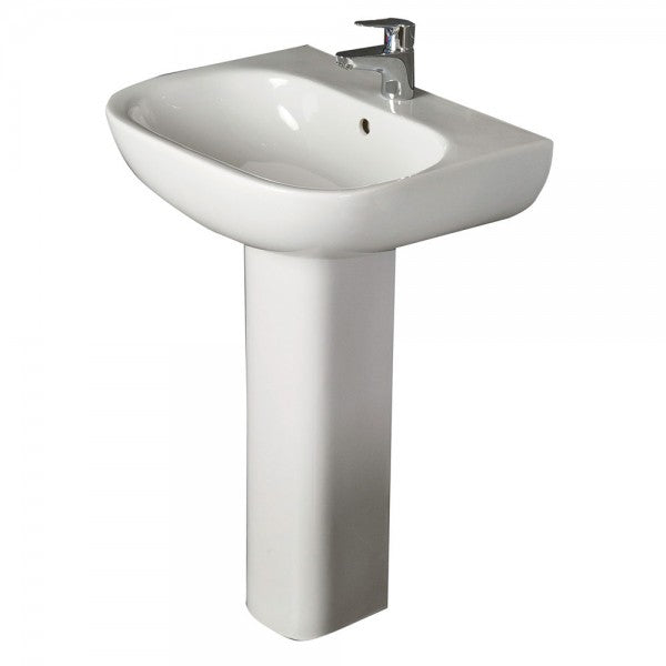 RAK Tonique Basin & Full Pedestal 550mm Wide One Tap Hole