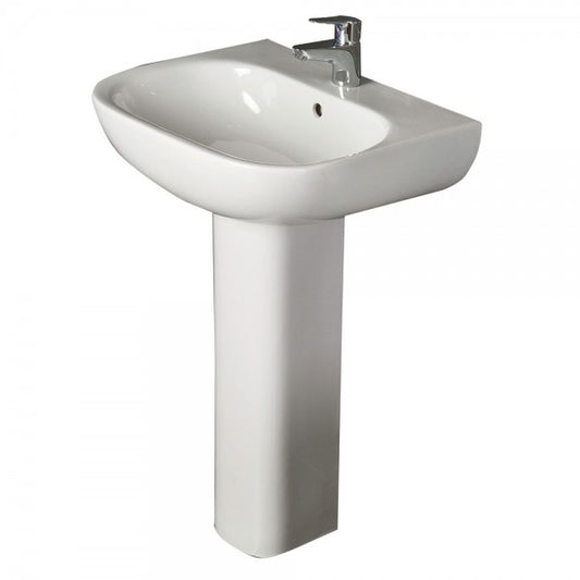 RAK Tonique Basin & Full Pedestal 550mm Wide One Tap Hole