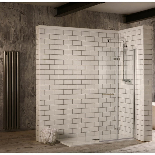 Aquaglass Hinged 2 Fold Walk-In Shower Panel - All Sizes