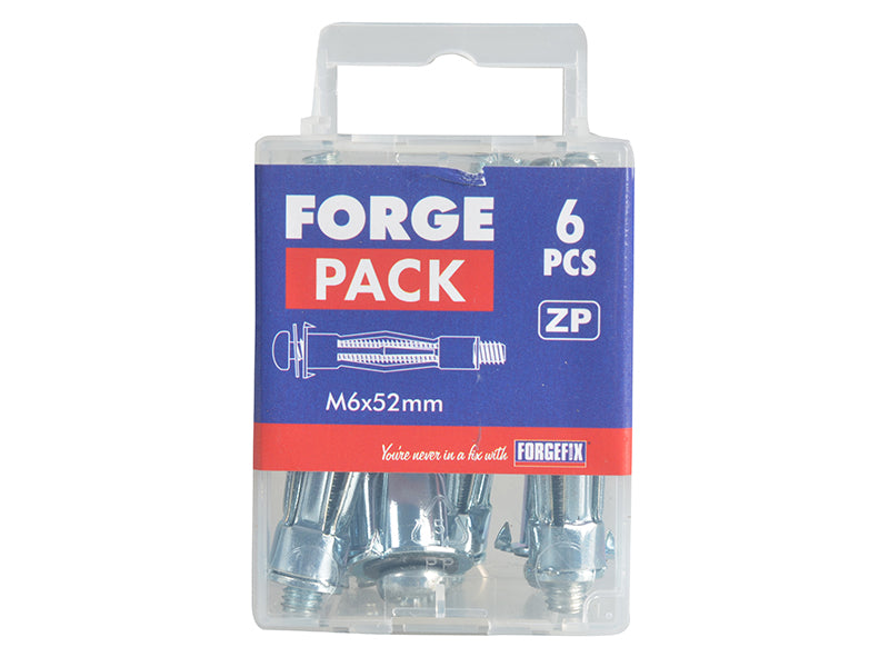 Forgefix Cavity Wall Anchors - M6 X 52mm Zinc Plated - (Box of 100)