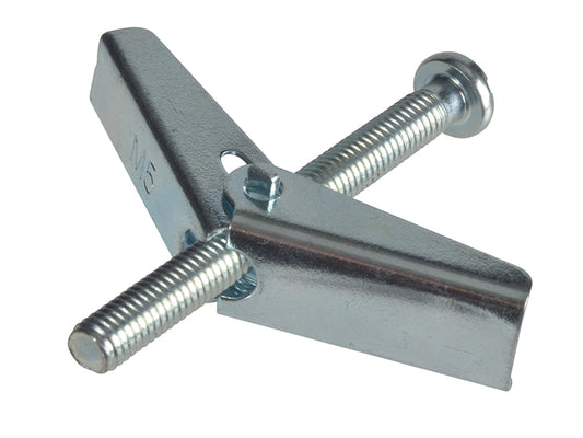 Forgefix Plasterboard Spring Toggles - M5 x 50mm / Zinc plated (Box of 100)