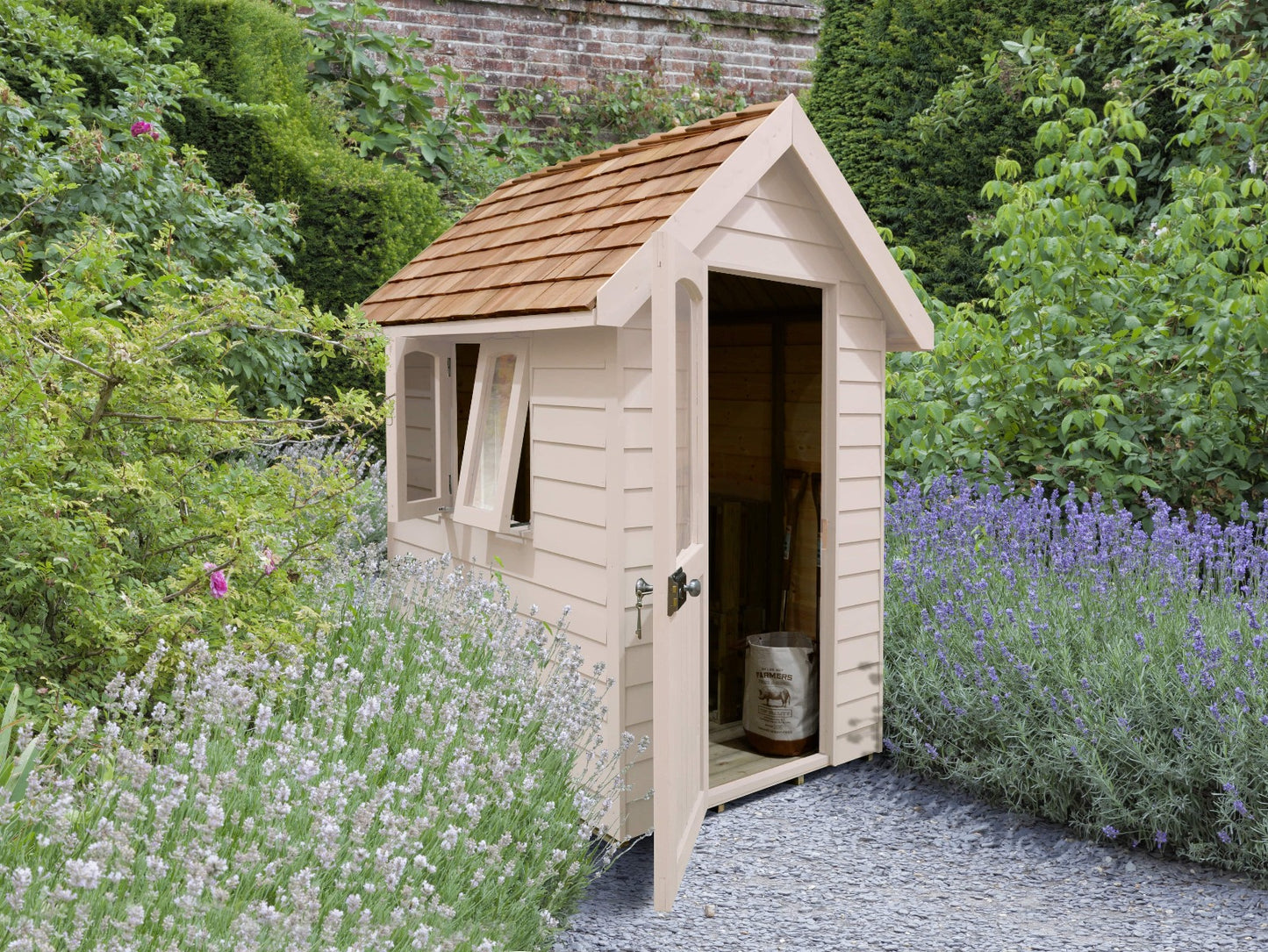 Forest Retreat Redwood Shed Natural Cream - 6 x 4 ft