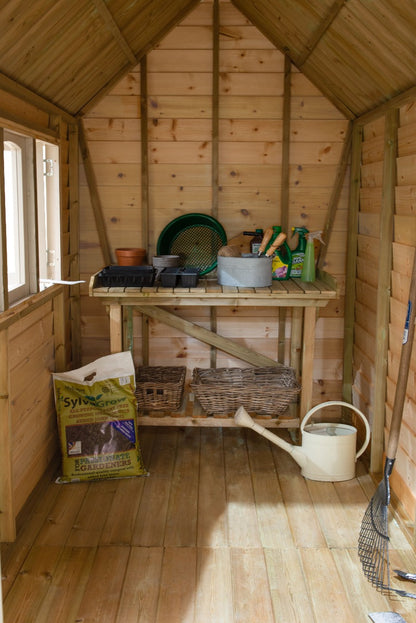 Forest Retreat Redwood Shed Natural Cream - 8 x 5 ft