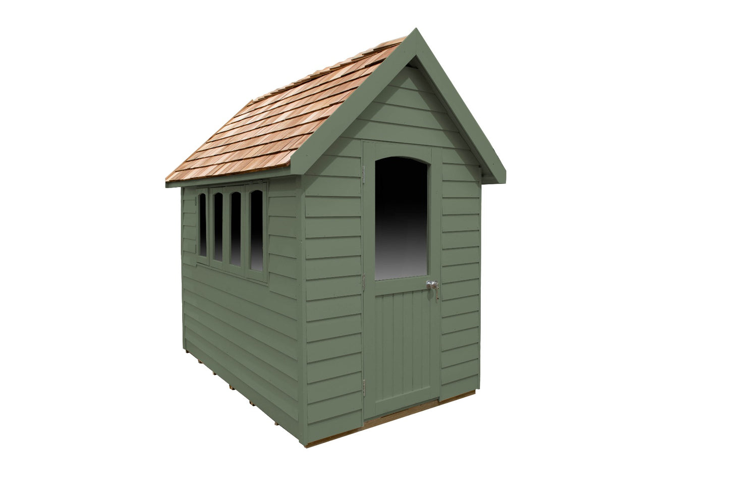 Forest Retreat Redwood Shed Moss Green - 8 x 5 ft