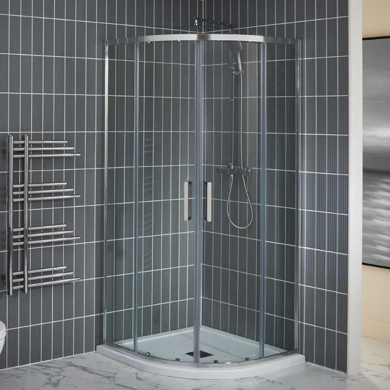 Aquaglass Purity Curved Quadrant Shower Enclosure with 2 Sliding Doors - All Sizes