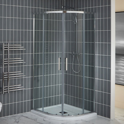 Aquaglass Purity Curved Quadrant Shower Enclosure with 2 Sliding Doors - All Sizes