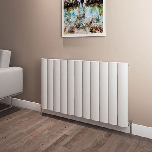 Aqua Azar Horizontal Aluminium Designer Radiator Texture White - All Sizes