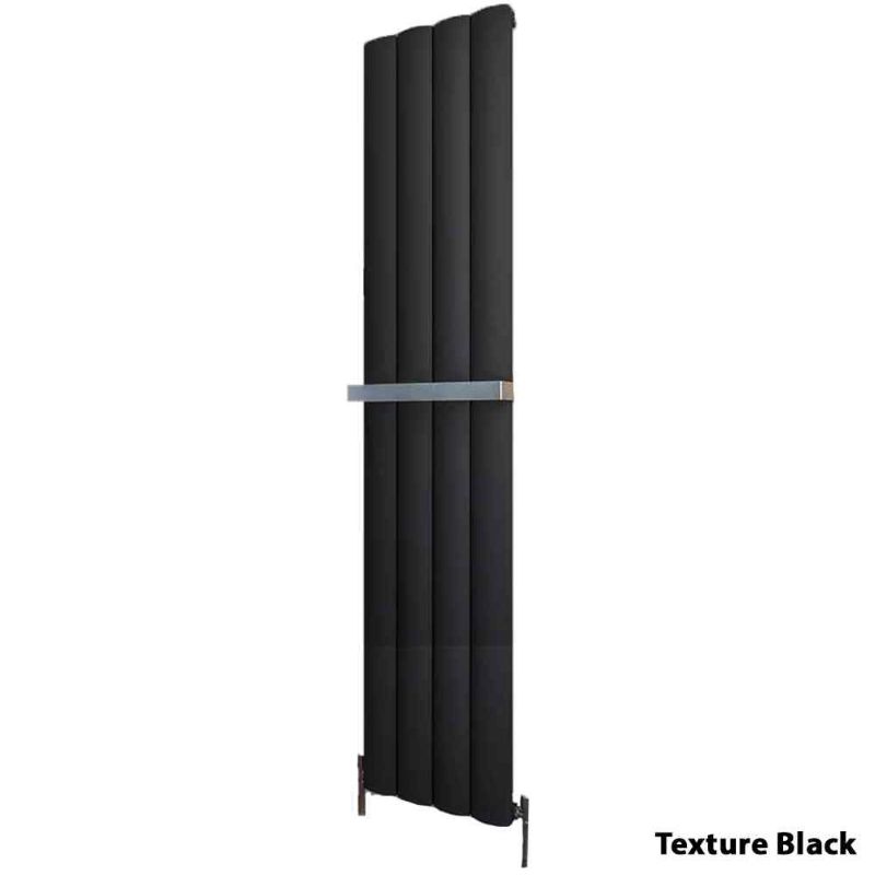 Aqua Azar Vertical Aluminium Designer Radiator Texture Black - All Sizes