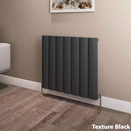 Aqua Azar Horizontal Aluminium Designer Radiator Texture Black - All Sizes